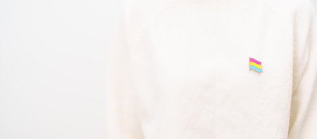 Pansexual Visibility Day and Panromantic May Awareness Day and LGBT pride month concept. hand...