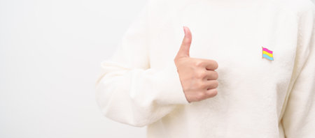 Pansexual Visibility Day and Panromantic May Awareness Day and LGBT pride month concept. hand holding pink, yellow and blue heart shape for Lesbian, Gay, Bisexual, Transgender and Marriage Equalityの写真素材