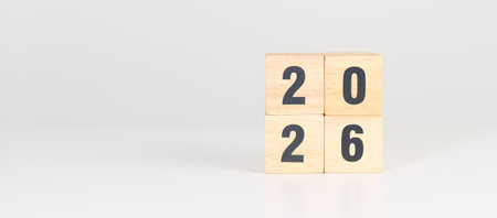 2026 year block on table. goal, Resolution, strategy, plan, start, budget, mission, action,...