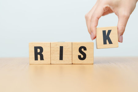 wooden block Risk. High Risk High Return, strategy, analysis, marketing, risk management, wealth,...