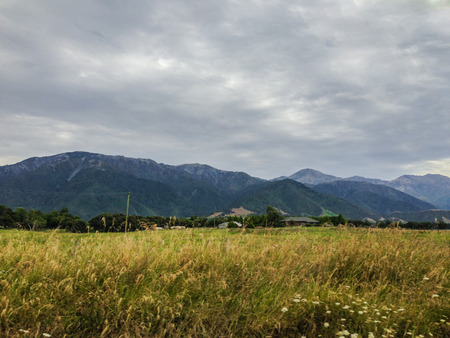 typical mountainous landscape on the South Island of New Zealandの写真素材
