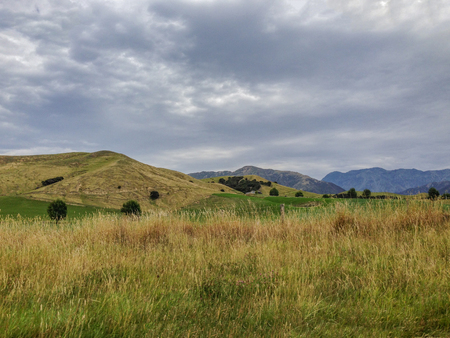 Scenic landscape near Kaikoura on the South Island of New Zealandの写真素材