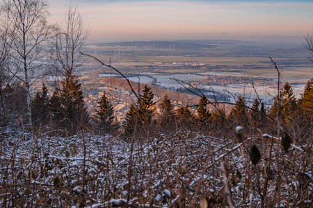 view over Harz Mountains National Park, Germanyの写真素材