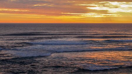 beautiful colorful sunset at the beach in Margaret River, Western Australiaの写真素材