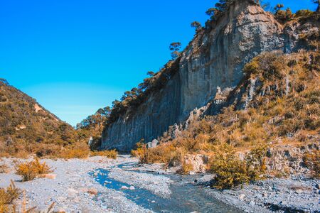 Putangirua Pinnacles in Wairarapa, North Island, New Zealandの写真素材