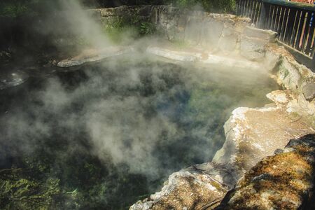 Geothermal pool at Kuirau Park in Rotorua, North Island, New Zealandの写真素材