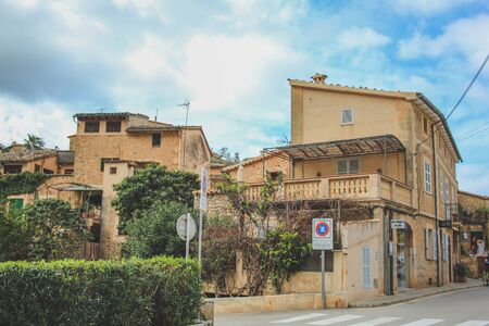 view over Deia town at the west coast of Mallorca, Spainの写真素材