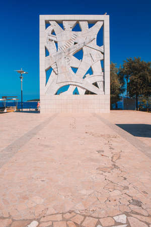 Rovinj, Croatia - July 17 2018: Monument to fallen fighters and victims of Fascist terror in Rovinj on the Istrian Peninsula.のeditorial素材