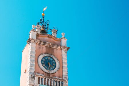 Detail of Clock Tower of the Town Hall at People's Square in the old town of Zadar, Croatiaの写真素材