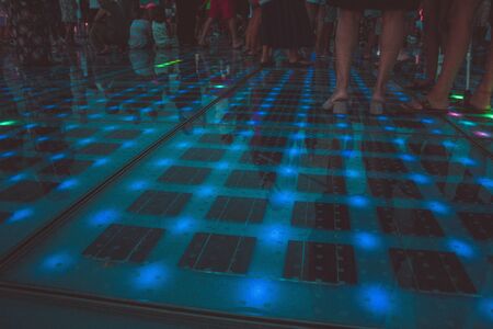 Monument To The Sun in Zadar, Croatia. People exploring the Greeting To The Sun monument which are...