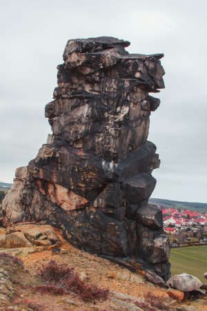Teufelsmauer at Harz Mountains National Park in Germanyの写真素材