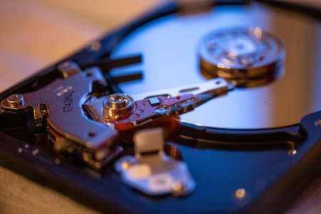 computer hard drive HDD close up