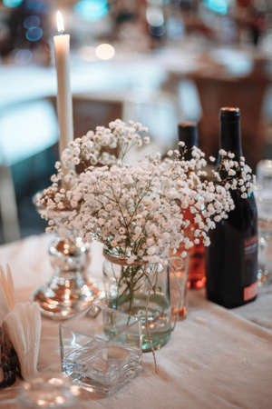 serving the table at the wedding ceremony.の写真素材