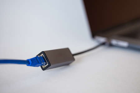 adapter for connecting - type C in a modern laptop.の写真素材
