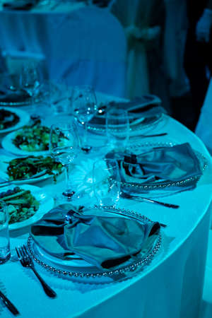 beautiful festive table setting at the event.
