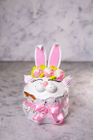 A traditional Easter cake with a place to copy the text. Traditional Easter Cake, Easter bread Easter. post cardの写真素材
