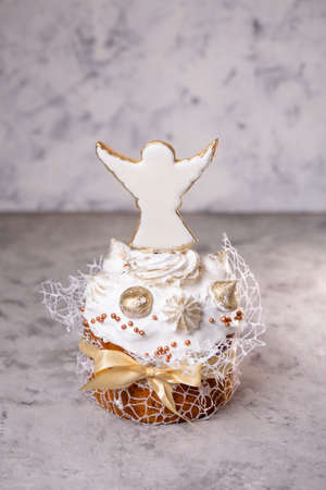 A traditional Easter cake with a place to copy the text. Traditional Easter Cake, Easter bread...