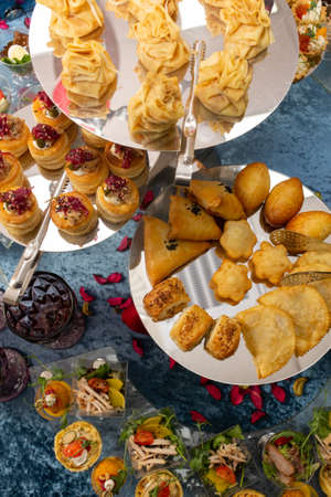 snacks close-up on the buffet table.