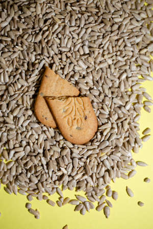 healthy dry biscuits with cereals and seeds.の写真素材