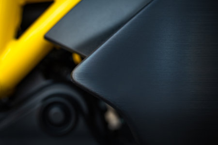 fiber engine protection on a motorcycle. motorcycle details close-upの写真素材