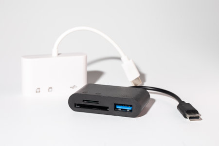USB-C to USB 3.0 and SDMicroSD Card Reader Adapter. Connect devices to computer. Easily connect USB...