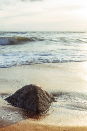 The seashore in Thailand. Khao Lak Island. The sea with rocks in the foregroundの写真素材