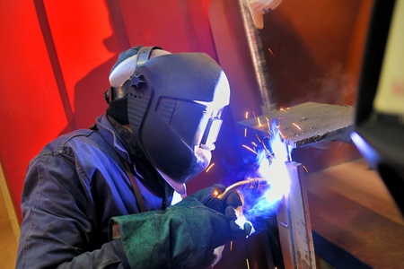 welding with mig-mag method の写真素材