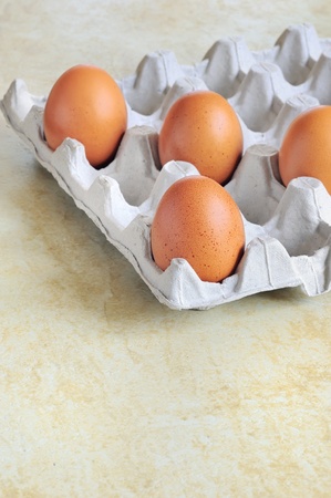 Eggs in cardboardの写真素材