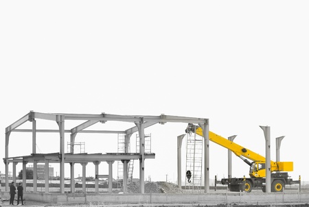 construction and mobile craneの写真素材