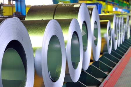 rolls of zinc steel sheetの写真素材