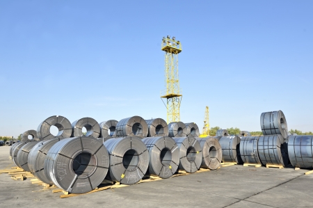 rolls of steel sheetの写真素材