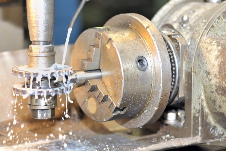 Turning lathe in actionの写真素材