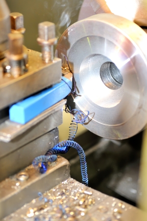 Turning lathe in actionの写真素材