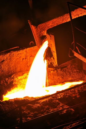 Pouring of liquid metalの写真素材