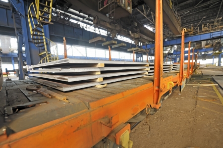 steel sheet cargo on railway のeditorial素材