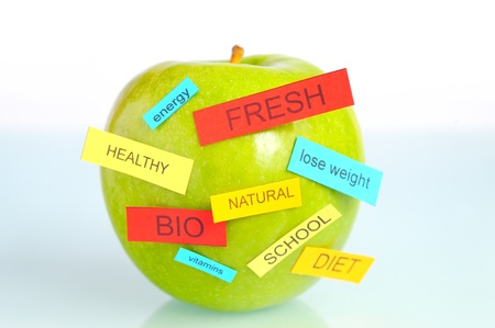 Fresh green appleの写真素材