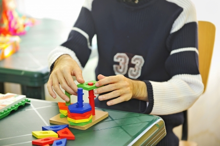handicapped man exercise with toyの写真素材