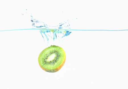 kiwi falling in waterの写真素材
