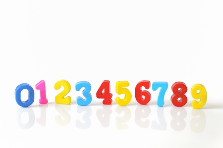 colorful plastic toy numbers の写真素材