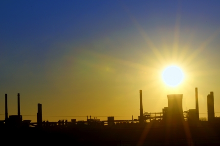 Industrial sunset shoot  in spring timeの写真素材