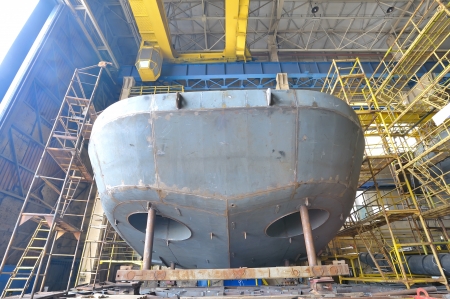 Ship building shoot  inside of shipyard