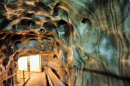 Inside of salt mine shoot on corridorの写真素材