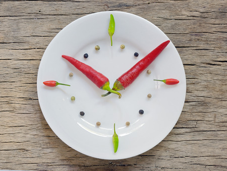 Spicy times on old wood tableの写真素材