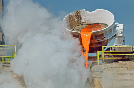 Torpedo Ladle steel hot transportationの写真素材