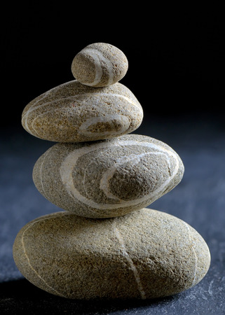 pile of stones isolated in studioの写真素材