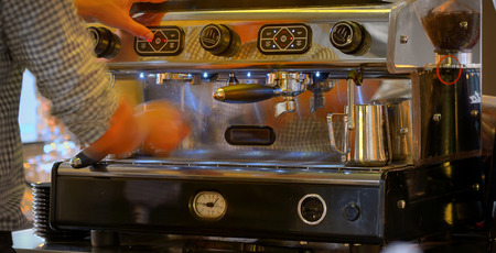 Professional coffee machine at barの写真素材