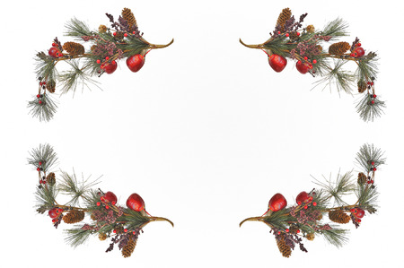 Pine branches with cones Christmas decorationの写真素材