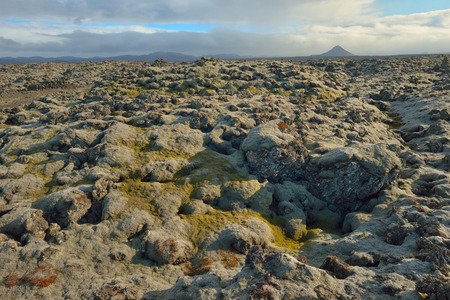 Eyjafjallajokull  Iceland volcano in spring の写真素材