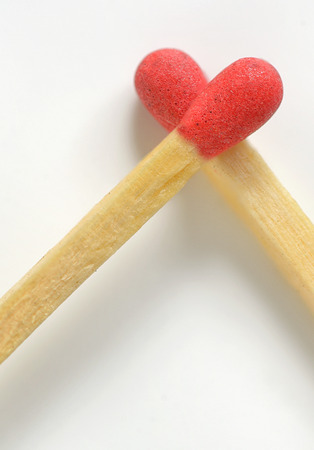 Conceptual Love from matches on white backgroundの写真素材