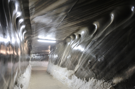 Inside the salt mine from Turda, Romaniaの写真素材